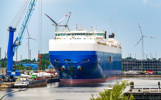 Autofrachter liegt im hafen | © WFB/Björn Hake